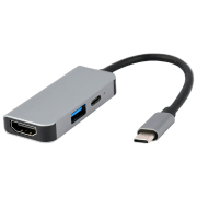 Adaptor Hub Cablexpert A-CM-COMBO3-02 Silver USB Type-C