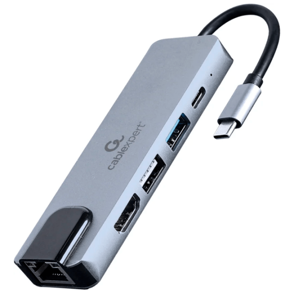 Adaptor Hub Cablexpert A-CM-COMBO5-04 Silver USB Type-C photo 2