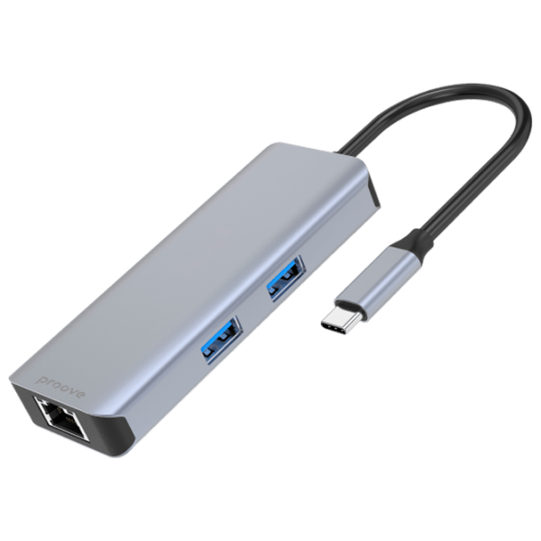 Адаптер Hub Proove Iron Link Серый USB Type-C photo 1