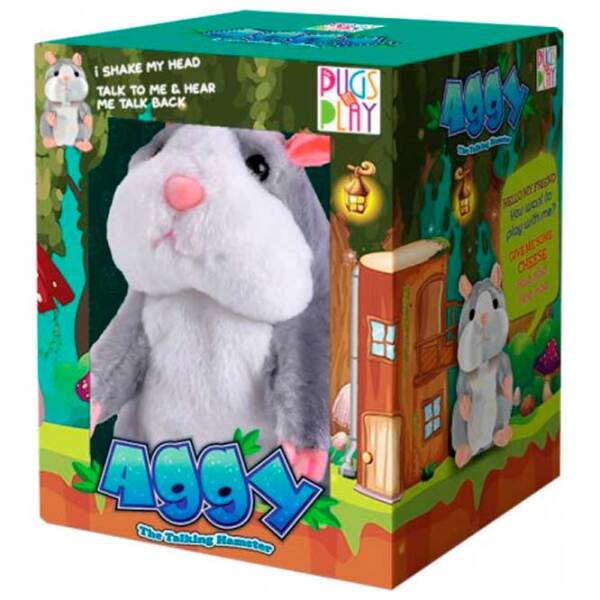 Мягкая игрушка Pugs At Play Animals Aggy Talking Hamster Grey 1+ photo 5