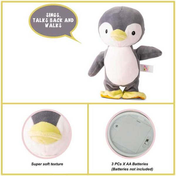 Мягкая игрушка Pugs At Play Animals Penguin Snowy Серый 1+ photo 3