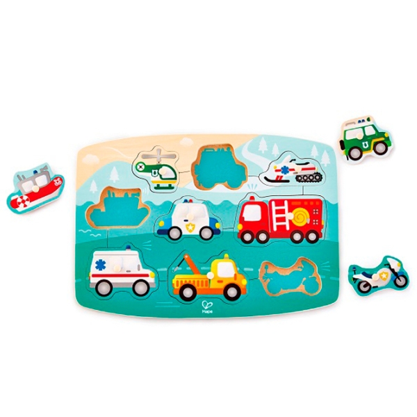 Puzzle Hape Автомобили скорой помощи (E1406) Количество деталей: 12, Рекомендуемый возраст: 2+ photo 3