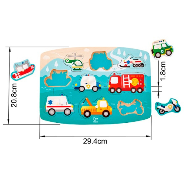 Puzzle Hape Автомобили скорой помощи (E1406) Количество деталей: 12, Рекомендуемый возраст: 2+ photo 4