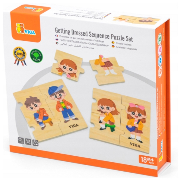 Puzzle VIGA Учимся одеваться (44649) Количество деталей: 28, Рекомендуемый возраст: 1+ photo 1