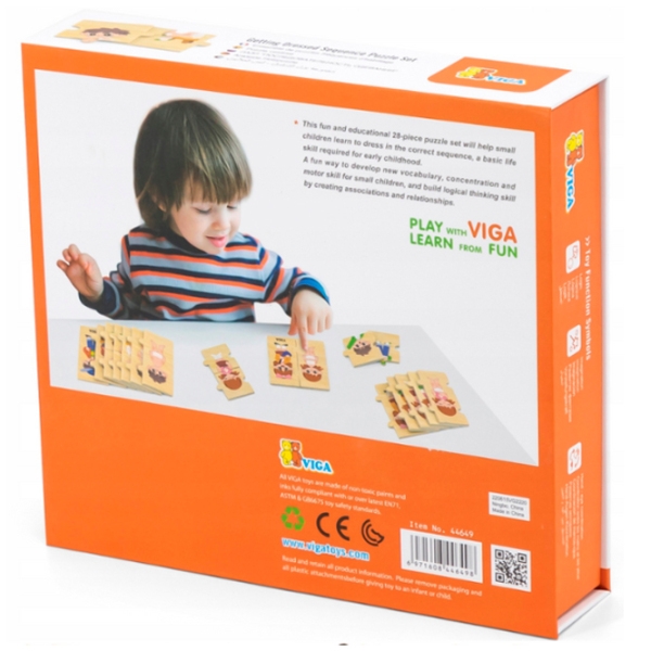 Puzzle VIGA Учимся одеваться (44649) Количество деталей: 28, Рекомендуемый возраст: 1+ photo 2
