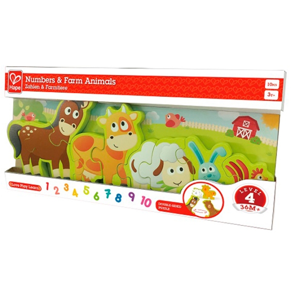Puzzle Hape Зверята на ферме (E1628) Количество деталей: 24, Рекомендуемый возраст: 3+ photo 1