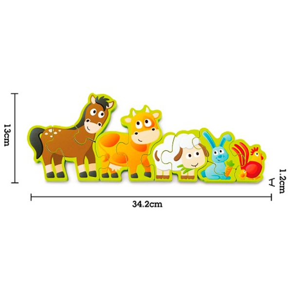 Puzzle Hape Зверята на ферме (E1628) Количество деталей: 24, Рекомендуемый возраст: 3+ photo 5