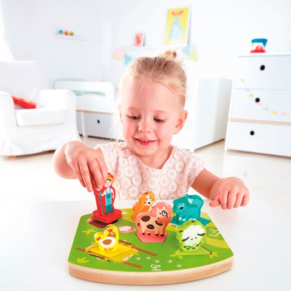 Puzzle Hape Ферма с музыкой (E1614) Количество деталей: 8, Рекомендуемый возраст: 1+ photo 4