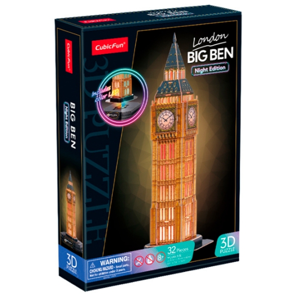 Пазл 3D CubicFun Big Ben (L537h) Количество деталей: 32, Рекомендуемый возраст: 8+ photo 1