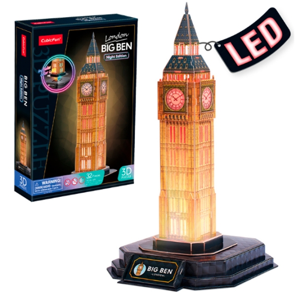Пазл 3D CubicFun Big Ben (L537h) Количество деталей: 32, Рекомендуемый возраст: 8+ photo 2