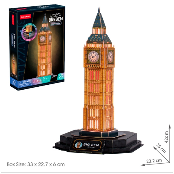 Пазл 3D CubicFun Big Ben (L537h) Количество деталей: 32, Рекомендуемый возраст: 8+ photo 5