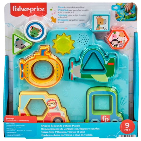 Puzzle Fisher Price Vehicule forme și sunete (HRP31) Numărul de piese: 6, V&acirc;rsta recomandată: de la 6 luni photo 1