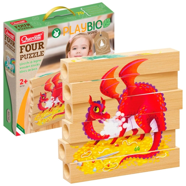 Puzzle Quercetti FANTASTIC ANIMALS (80710) Количество деталей: 6, Рекомендуемый возраст: 2+ photo 1