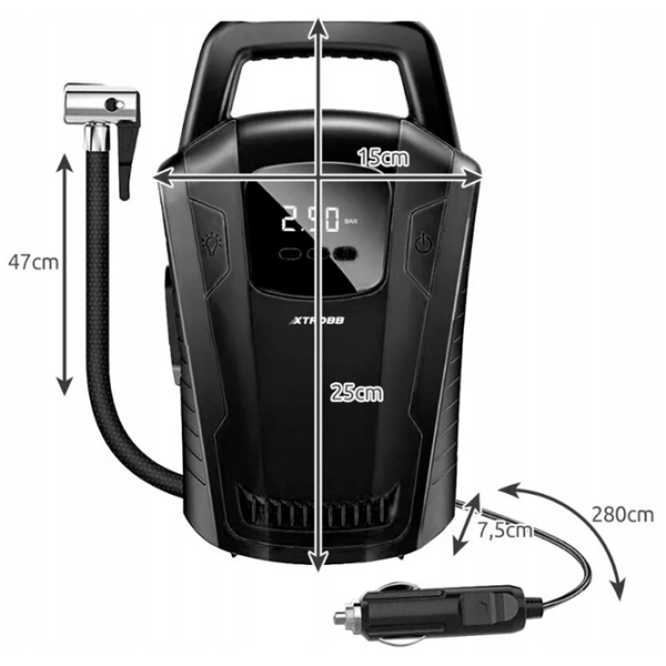 Compresor auto Xtrobb 21866 Black 10 bar photo 2