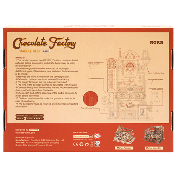Puzzle 3D ROBOTIME Chocolate Factory (LGA02) Numărul de piese: 420, V&acirc;rsta recomandată: 14+ photo 2