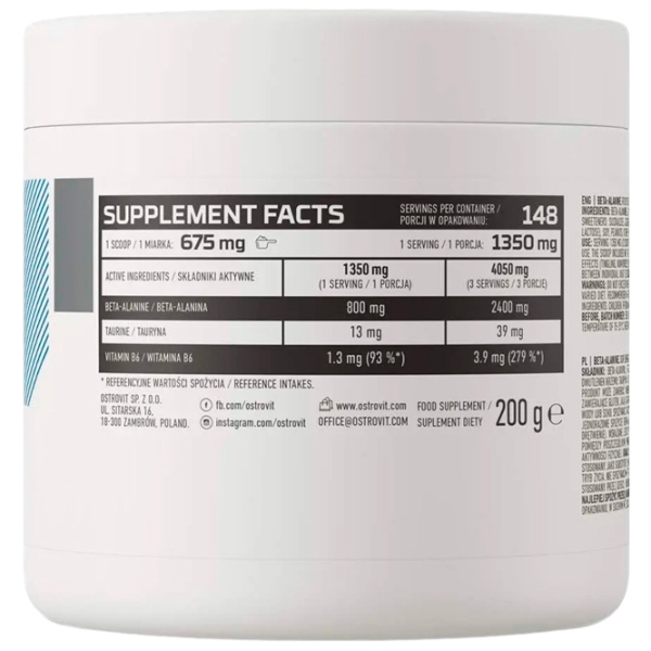 Energizant OstroVit Beta Alanine (5902232611632) 200 g photo 2