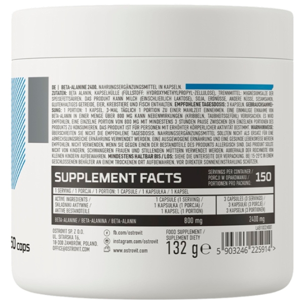 Aminoacizi OstroVit Beta-Alanine 2400 (5903246225914) 132 g photo 3