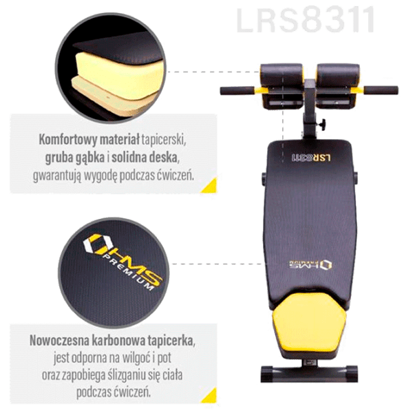 Bancă fitness HMS LSR8311 Black Antrenamente de forță photo 4