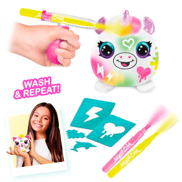 Set de creație Canal Toys Airbrush Plush Neon Mini Mystery Kit AIR020CL Violet Pentru fetițe, 6+ photo 3
