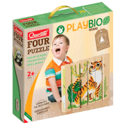 Puzzle Quercetti Play Bio 4 PUZZLES ENDANGERED ANIMALS (8007905807118) Количество деталей: 6, Рекомендуемый возраст: 1+