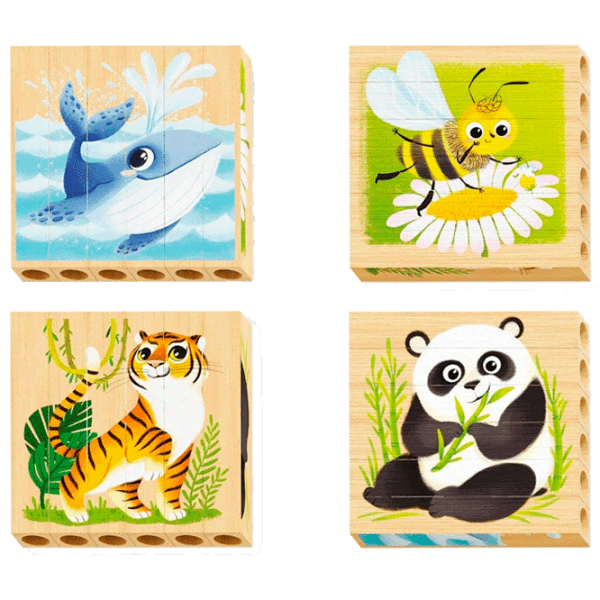 Puzzle Quercetti Play Bio 4 PUZZLES ENDANGERED ANIMALS (8007905807118) Количество деталей: 6, Рекомендуемый возраст: 1+ photo 4