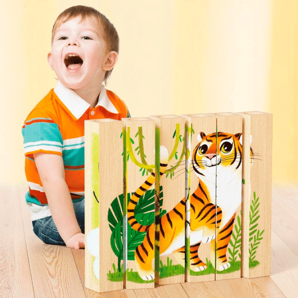 Puzzle Quercetti Play Bio 4 PUZZLES ENDANGERED ANIMALS (8007905807118) Количество деталей: 6, Рекомендуемый возраст: 1+ photo 5