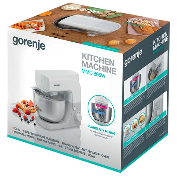 Кухонная машина Gorenje MMC805W Белый 800 Вт, Механическое, Количество скоростей: 6 photo 5