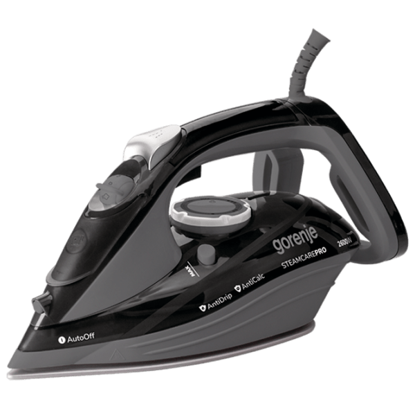 Fier de călcat Gorenje SIH2600BKG Black 2600 W, 30 g/min, 0.35 l, Ceramică photo 1