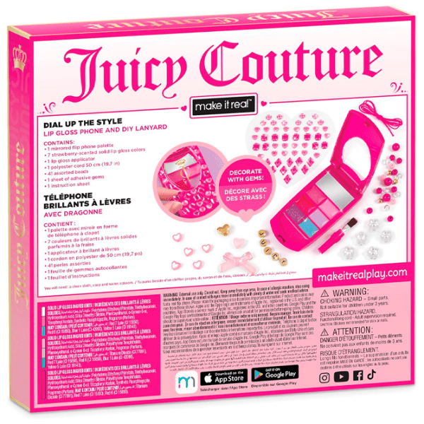 Креативный набор Make It Real Juicy Couture Dial Up the Style Lip Gloss Phone 4473M Разноцветный Для девочек, 6+ photo 3