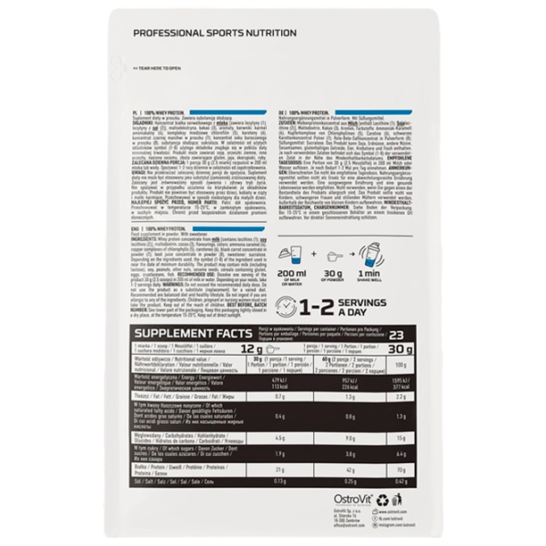 Протеин OstroVit 100% WHEY PROTEIN 700 г Банан | порошок photo 3