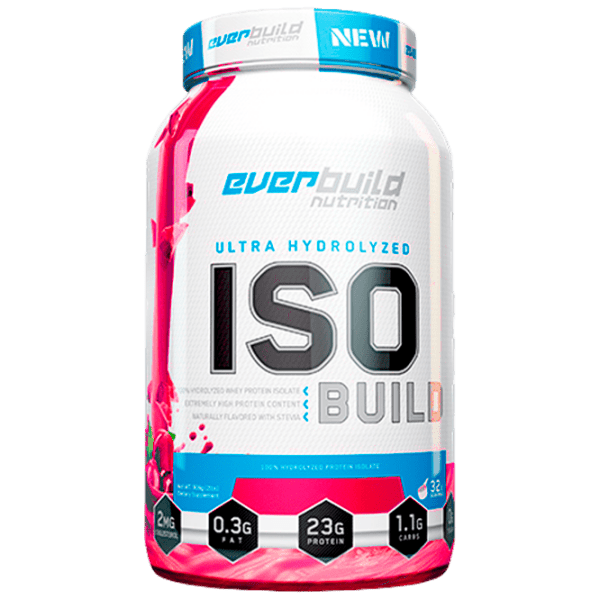 Proteină EverBuild Ultra Hydrolyzed ISO Build 908 g Сăpșuni | praf photo 1