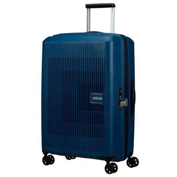Чемодан American Tourister Aerostep Spinner Expandable Тёмно-синий Черный 101л   photo 4