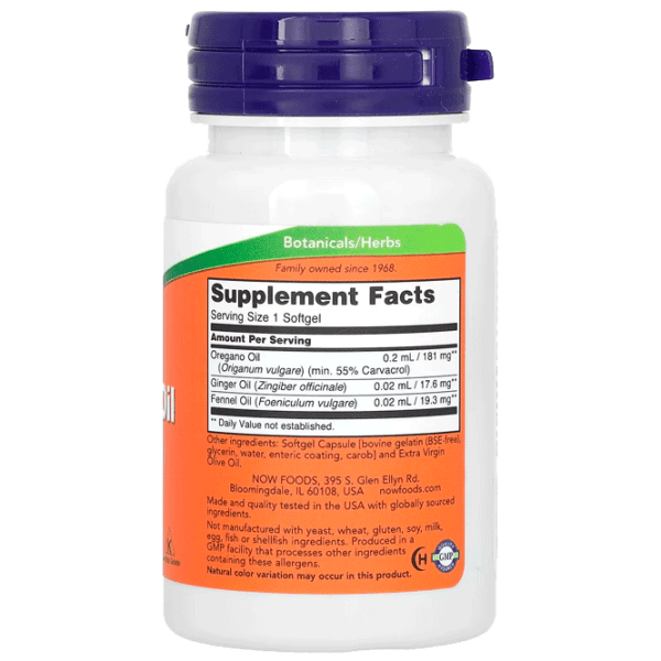 Витамины и минералы Now Foods OREGANO OIL ENTERIC 733739047328  90 капсул photo 2