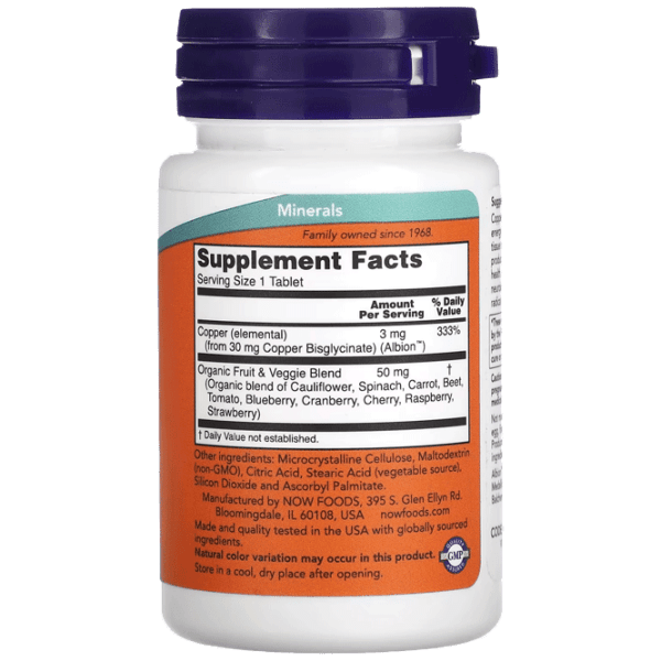 Витамины и минералы Now Foods COPPER GLYCINATE 733739014337 120  photo 2