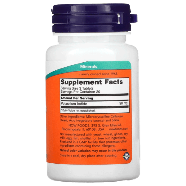 Vitamine și minerale Now Foods POTASSIUM IODIDE 733739014542 60  photo 3