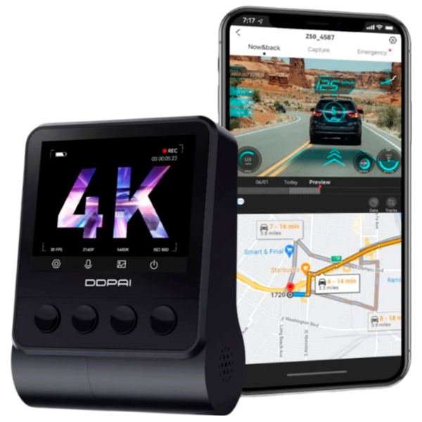 Видеорегистратор DDPai Z50 GPS 4K Черный Sony IMX415/ Черный photo 5
