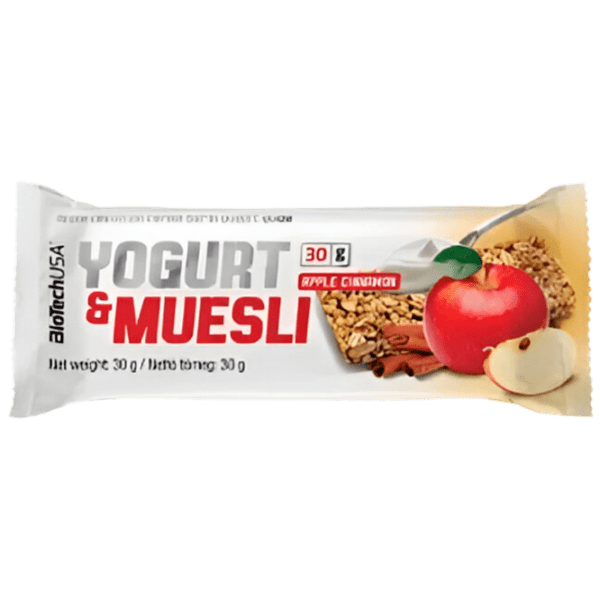 Batoane proteice BioTechUSA Yogurt & Muesli Măr (5999076206186) 30 g photo 1