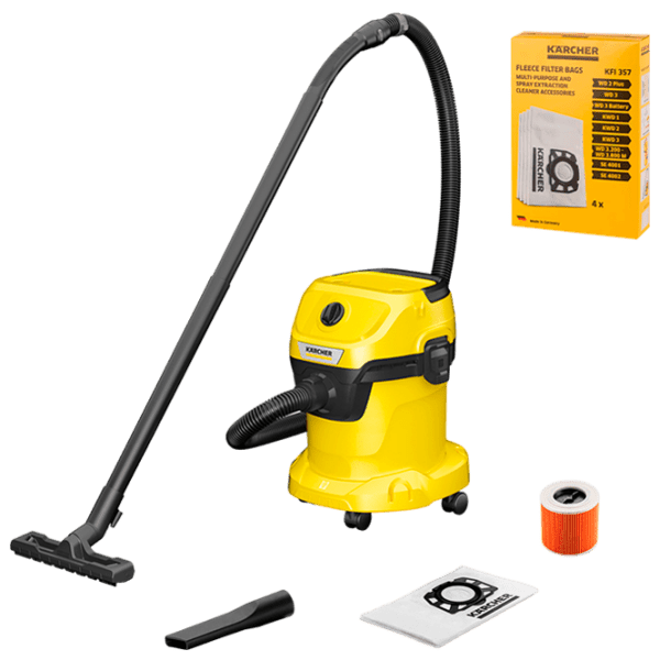 Aspirator cu spălare KARCHER WD3 1.628-122.01 + Filtru 2.863-314.0 Yellow 1000 W | Umedă | Sac | 15 l photo 1