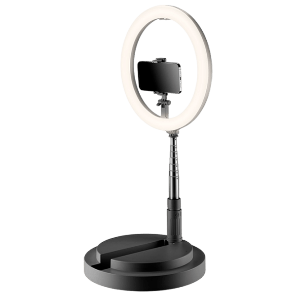Lampă circulară Cellularline Selfie Ring Foldable Compact 12" Black  photo 1