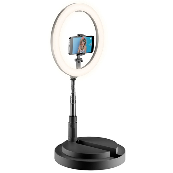Lampă circulară Cellularline Selfie Ring Foldable Compact 12" Black  photo 2