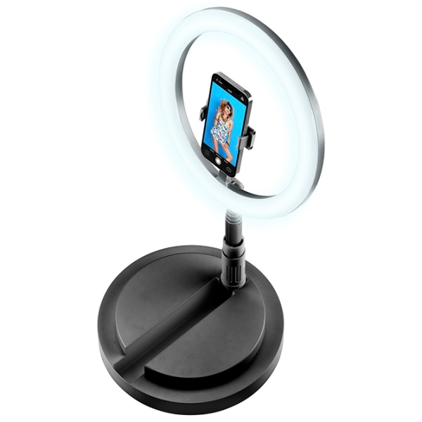 Lampă circulară Cellularline Selfie Ring Foldable Compact 12" Black  photo 4