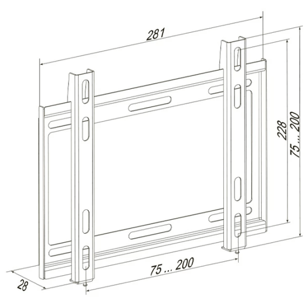 Suport TV KSL WM228P Black VESA 200 x 200 mm photo 3