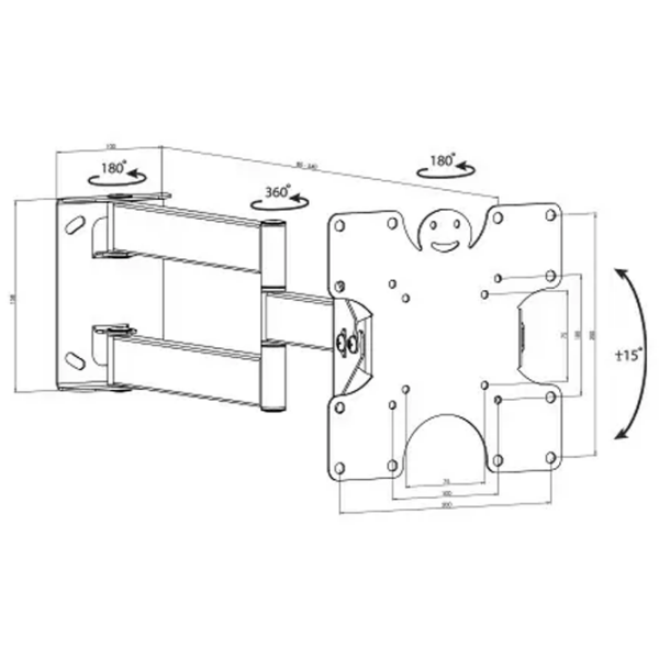 Suport TV KSL WM227N Black VESA 200 x 200 mm photo 5