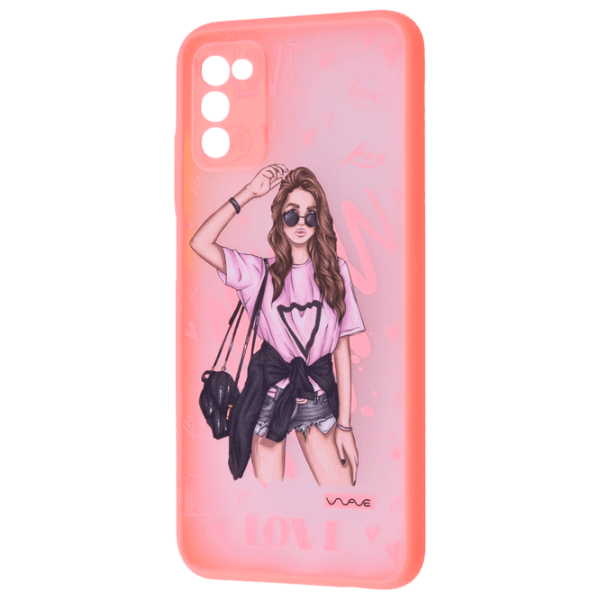 Чехол для смартфона Samsung Galaxy A03s (Cartoon Mood Love) Розовый WAVE, PC, Back photo 1