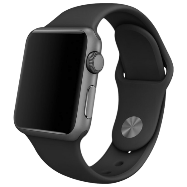 Ремень Apple Watch 42/ 44 мм S/ M & M/ L Черный Силикон photo 3
