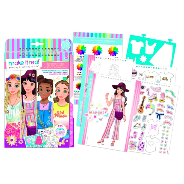 Set de creație Make It Real Love & Daisies Sketchbook 3209M Multicolor pentru fetițe, 6+ photo 4