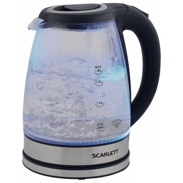 Ceainic electric Scarlett SC-EK27G88 Black 1800 W, 1.7l, Material interior: Sticlă photo 2