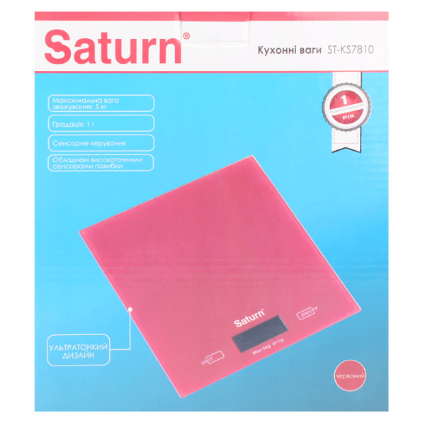 Кухонные весы Saturn ST-KS7810 Красный  photo 9