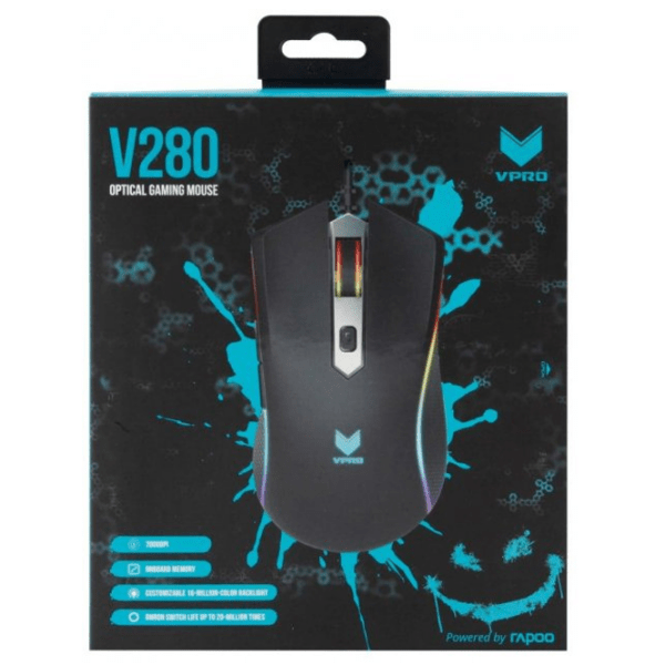 Mouse RAPOO V280 Black Cu fir / 7000 dpi photo 5