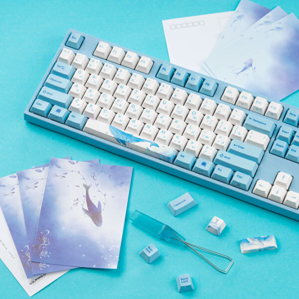Tastatură Varmilo VA108M Sea Melody Blue Cherry MX Red Gaming, Cu fir photo 9